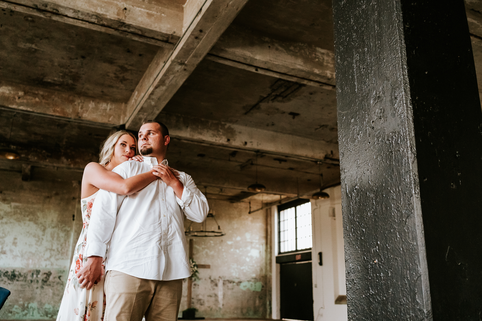 Jessica & Matt engagement session in a abandoned building