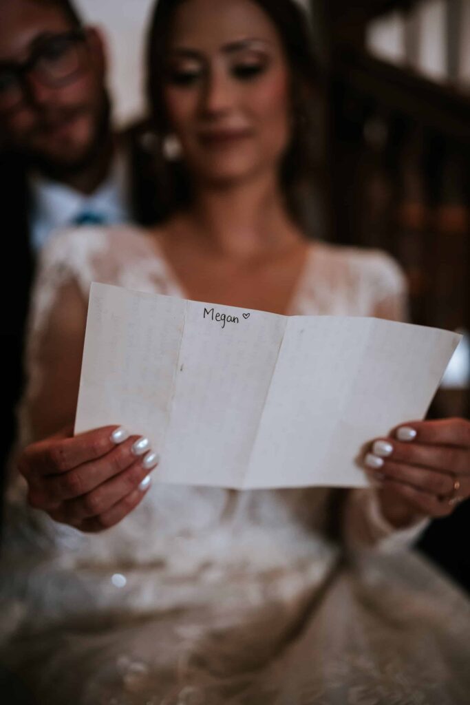 love note from the groom
