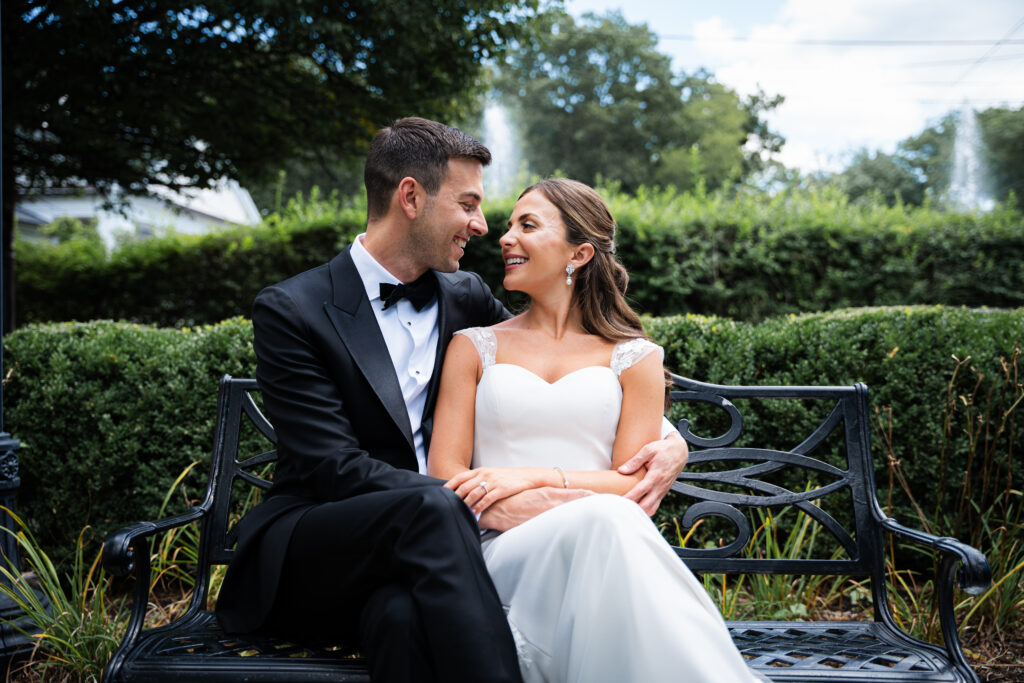 Traditional summer wedding in New Jersey - Alexandra and Enzo enjoying a moment right after their first look